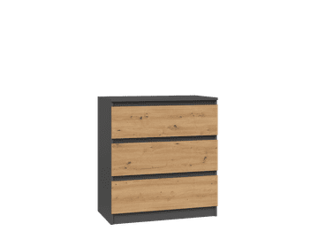 Topeshop Malwa M3 Komoda ANTRACIT ARTISAN