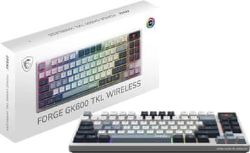MSI MSI Forge GK600 TKL Wireless mehanička tipkovnica (Sky QWERTZ DE)