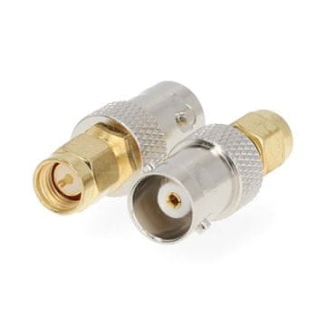 Nedis SMA adapter SMA muški BNC ženski pozlaćeni 50 Ohma ravni bakar zlatni 2 kom kutija