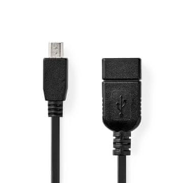 Nedis USB adapter USB 2 0 Mini 5 pinski muški USB A ženski 480 Mbps OTG 0 20 m Okrugli Niklani Crni Kutija