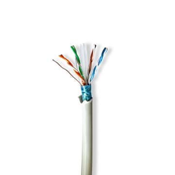 Nedis Mrežni kabel u roli CAT6 Višeslojni F UTP Goli bakar 50 0 m Za unutarnju upotrebu Okrugli LSZH Sivi Uvlačiva kutija