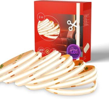 BRILONER BRILONER COB LED traka 3m, toplo bijela, samoljepljiva, visoke gustoće