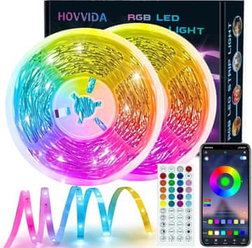 slomart HOVVIDA LED traka 30m (2x15m) RGB, App, glazba, tajmer