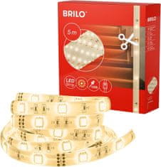 BRILONER BRILONER 5m LED traka s USB, toplo bijela, prigušivanje, prekidač
