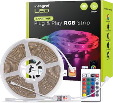 Integral Integral 5m RGB LED traka, boja, prigušiva, glazba, WiFi App