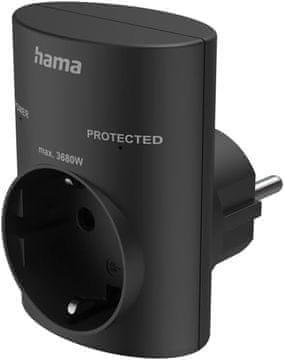 Hama Hama Adapter utičnice sa zaštitom od prenapona - crni