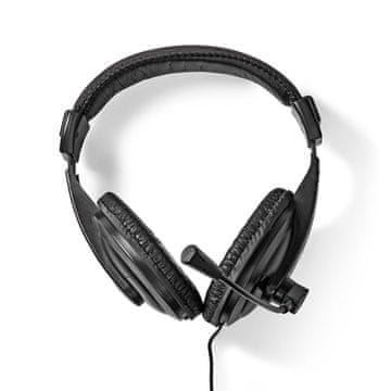Nedis PC slušalice Preko uha Stereo 1x 3 5 mm 2x 3 5 mm Sklopivi mikrofon Crna