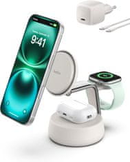 Belkin Belkin UltraCharge Pro 25W 3-u-1 Qi2.2 bežični stalak, pješčana boja
