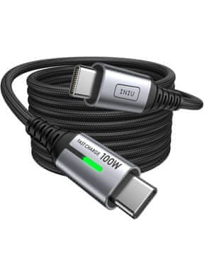 INIU INIU USB-C na USB-C kabel, 2m, 100W PD 3.0, brzo punjenje