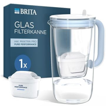 Brita BRITA Glaskrug vrč za filtriranje vode, svijetloplavi, 2.5 L