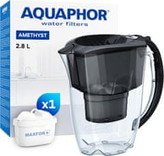 Aquaphor AQUAPHOR Ametist vrč za filtriranje vode 2,8L s MAXFOR+ filterom - crni