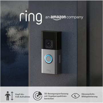 Ring Ring Akku-Videotürklingel Pro - Bežična video portafon kamera, 2K HD, punjiva baterija