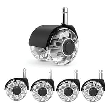 MG Chair Wheels kotači za uredsku stolicu 5ks, srebrni