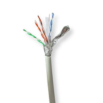 Nedis Mrežni kabel u roli CAT6 Višeslojni S FTP Goli bakar 305 0 m Za unutarnju upotrebu Okrugli LSZH Sivi Poklon kutija