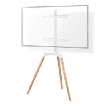 Northix Podni TV stalak 50 65 Maksimalna podržana težina zaslona 35 kg Skandinavski dizajn Rotirajući Remen protiv prevrtanja Kopča Aluminij Čelik Bijela