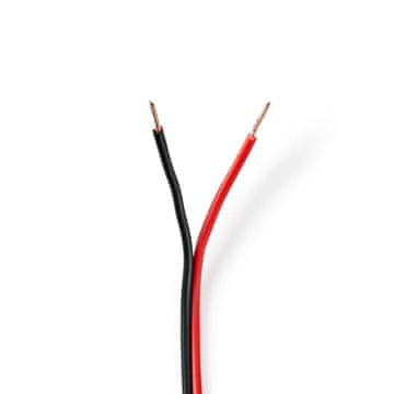 Northix Kabel za zvučnik 2x 0 75 mm² Bakar 100 0 m Okrugli PVC Crni Crveni Kolut