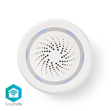 Nedis SmartLife Sirena Wi Fi Adapter za napajanje 8 zvukova 85 dB Android IOS Bijela