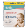 Pampers XXL Sensitive hidratantne maramice, 4x80 komada