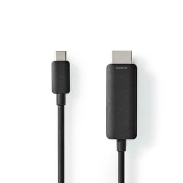 Nedis USB C adapter USB 3 2 Gen 1 USB C muški HDMI priključak 4K 60Hz 1 00 m Okrugli Niklani PVC Crna Etiketa