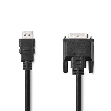 Nedis HDMI kabel HDMI konektor DVI D 24 1 pinski muški 1080p Niklani 3 00 m Ravni PVC Crni Oznaka