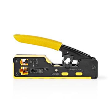 Nedis Kliješta za krimpovanje | CAT5 / CAT5e / CAT6 / CAT6a / CAT7 / RJ12 / RJ45 | Rezanje / Skidanje izolacije / Kliješta | Guma / Čelik | Žuta / Crna