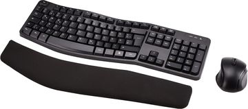 Amazon Amazon Basics Ergonomska bežična tipkovnica-miš set - crna