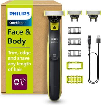 Philips PHILIPS OneBlade 360 Face & Body brijač/trimer, 3x 360 oštrice, 3x nastavka
