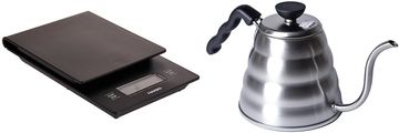 Hario Hario VSTN-2000B kuhinjska vaga (crna) + V60 kotlić, nehrđajući čelik