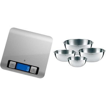 WMF WMF digitalna kuhinjska vaga (20x20 cm) + 4-dijelni set zdjela od nehrđajućeg čelika