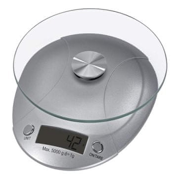 Xavax Xavax Milla digitalna kuhinjska vaga - 5 kg, staklena površina, srebrna