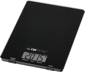 Clatronic Clatronic kuhinjska vaga, 5000g, 1g koraci, Tara, staklena površina