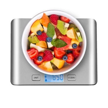 slomart HIMALY Digitalna kuhinjska vaga - Inox, veliki LCD, 5 kg