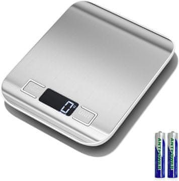 slomart NEWANER Digitalna kuhinjska vaga, 10kg/1g, nehrđajući čelik, LED zaslon