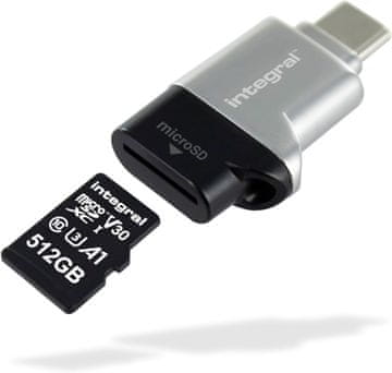 Integral Integral MicroSD/USB-C OTG čitač kartica, USB 3.0, brzi prijenos