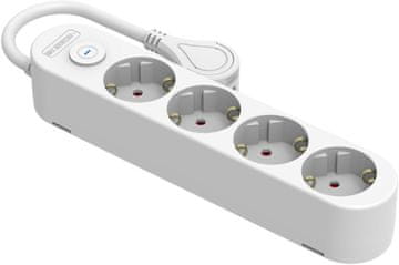 Silver Silver Electronics Protek Plus utičnica, 4x, s prekidačem, 1.5m, IP20, bijela