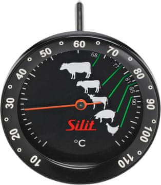 Silit Silit Sensero Analogni termometar za meso, 6,2 cm, s oznakama stupnja pečenja