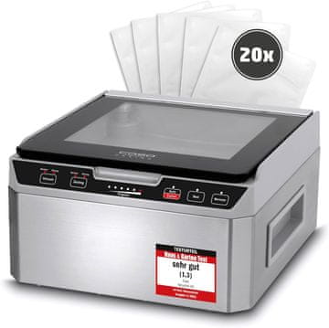 CASO Caso VacuChef 40 Komorni vakuumski aparat, nehrđajući čelik, 70 L/min