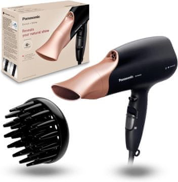 Panasonic Panasonic EH-NA63 nanoe sušilo za kosu, s difuzorom, mlaznicom za oblikovanje, razinama protoka i temperature, za vidljivi sjaj, 2000W