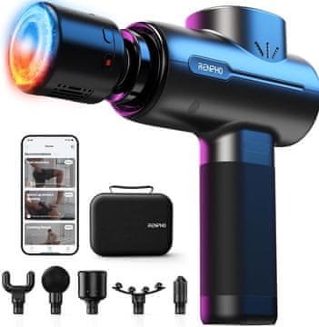 RENPHO RENPHO pištolj za masažu s toplinom i hladnoćom, Bluetooth i aplikacijom