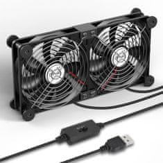 slomart OTraki USB Dvostruki Ventilator 140mm - PC hlađenje, 3 brzine, tih