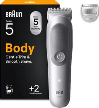 BRAUN Braun Bodygroomer Series 5 BG5500 - Brijač za tijelo za muškarce (siv)