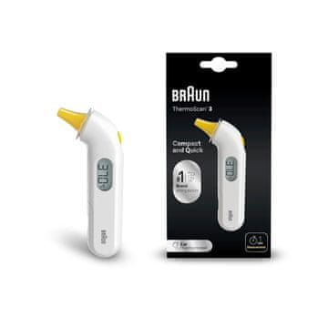 BRAUN Braun ThermoScan 3 Ušni Termometar - Brzo mjerenje u 1 sekundi