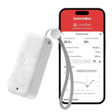 Switchbot SwitchBot IP65 termometar/higrometar, unutarnji/vanjski, Bluetooth, senzor točke rosenja