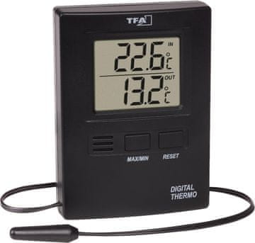 TFA TFA Dostmann Digitalni termometar za unutarnje/vanjske prostore 30.1012.01, vodootporna sonda