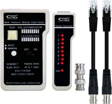 Nanocable NANOCABLE 10.31.0303 profesionalni tester za RJ11/RJ12/RJ45 i koaksijalne kablove