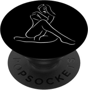Line PopSockets držač za mobitel/tablet: Ženska silueta, apstraktna linearna umjetnost (ponovljeno)