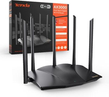 Tenda Tenda RX12 Pro WiFi 6 usmjerivač AX3000, 5x 6dBi antena