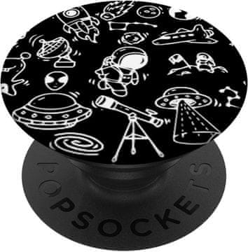 Cool Cool Outer Space Design Spaceship Doodle Graphics - PopSockets držač za mobitel