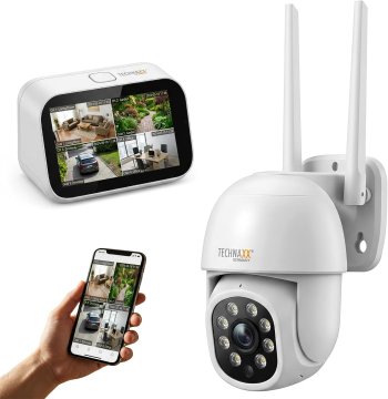 Technaxx Technaxx mini nadzorna kamera - 4.3" zaslon, 3MP 2K WiFi, IP65