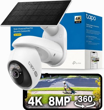 slomart Tapo C660 KIT 4K 360 nadzorna kamera - solarna, baterija 10000mAh, KI detekcija